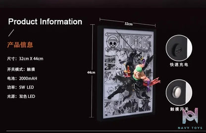 Time tree Studio – One Piece Zoro & Luffy & Sanji & Ace & Nami & Hancock & Law Decorative 3D Stereoscopic Painting
