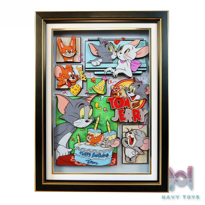 KALA HOME Studio – Tom and Jerry Multiple Characters 3D Decorative Painting Tom and Jerry