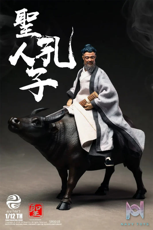 303TOYS Studio – 1/12 Sage Series CONFUCIUS The Sage Teacher Riding A Water Buffalo Eastward Edition SR001B