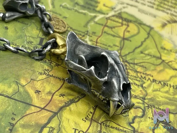Shou Jiang Studio – Original Design Realistic Tiger Skull Pendant Original