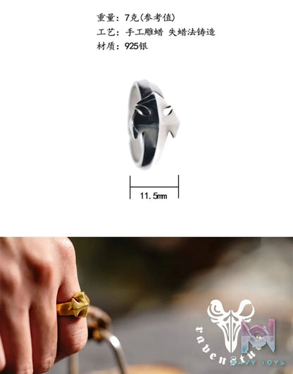 Raven Studio (silver jewelry) – Bill Wall Leather Style Cross Ring Original