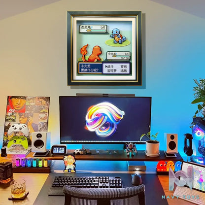 KALA HOME Studio – Charmander vs Squirtle Pokémon Pixel Art 3D Decorative Painting Pokémon