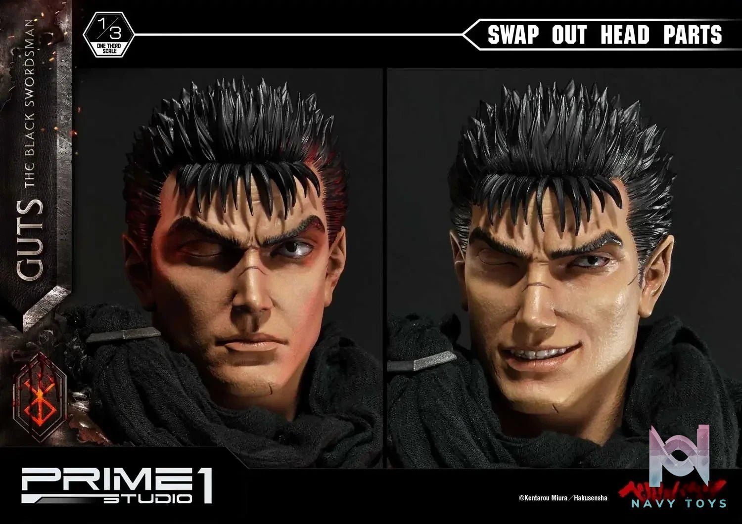 Museum Masterline Berserk Guts The Black Swordsman MMBR-01 MMBR-01DX (Licensed) - Prime 1 Studio resin statue Navy Toys anime figure