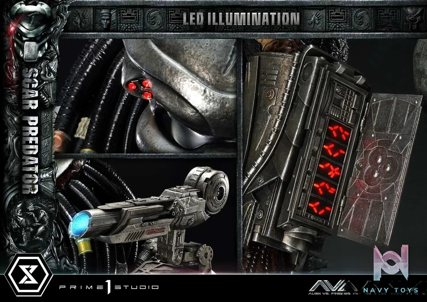 Prime 1 Studio Museum Masterline Alien vs. Predator Scar Predator MMPR-04 MMPR-04DX MMPR-04DXS