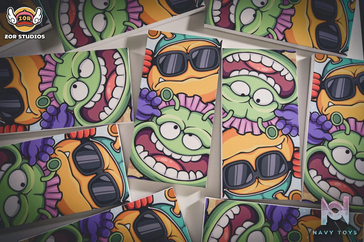 ZOR Studio – Dr. Slump Hand Painted Art Poster Penguin Village Smiley Squad