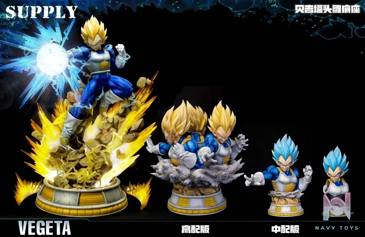 Supply Studio - Dragon Ball Vegeta Head Sculpt Base + Bust Completion Accessory Set resin statue Navy Toys anime figure