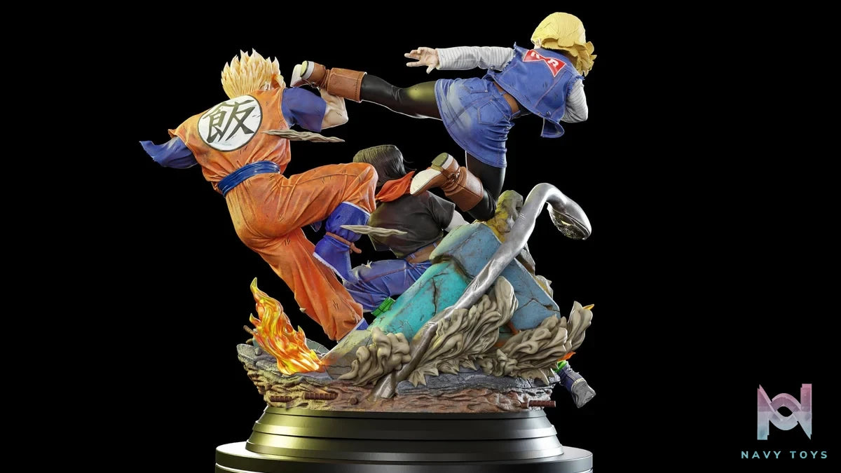 Gohan vs Androids - KD Collectibles resin statue kd collectibles anime figure