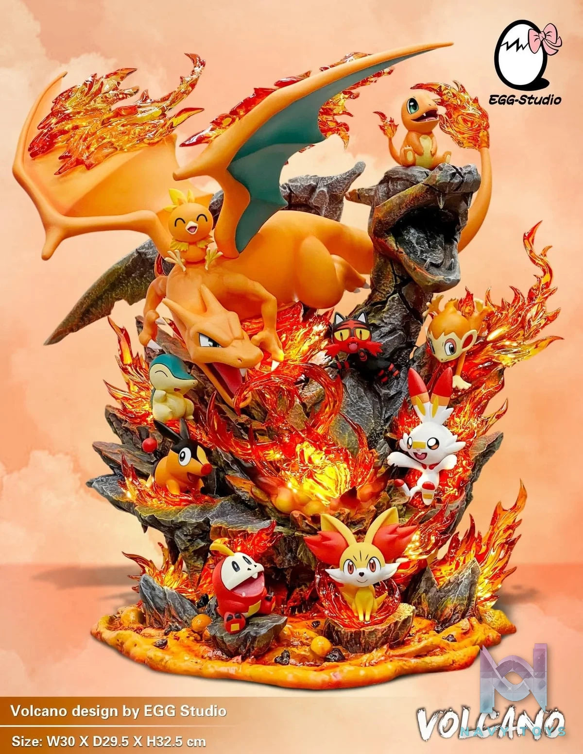 Volcano Family Chalizard Pokemon - Egg Studio resin statue egg studio anime figure
