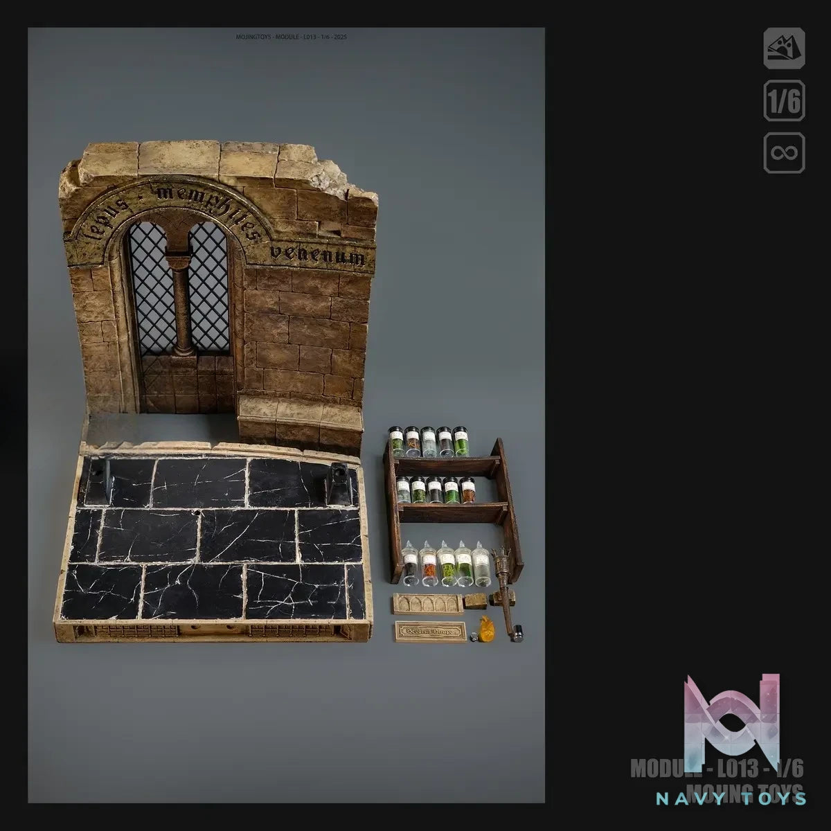 MOjingToys – 1/6 Module Series – L013 – Medieval Potion Room Scene Diorama (Licensed)