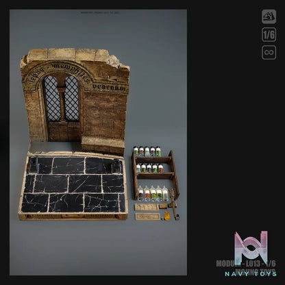 MOjingToys – 1/6 Module Series – L013 – Medieval Potion Room Scene Diorama (Licensed)