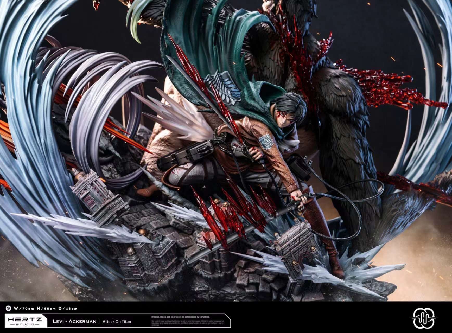 Levi Ackerman vs Beast Titan - Attack On Titan - Hertz Studio resin statue Hertz studio anime figure