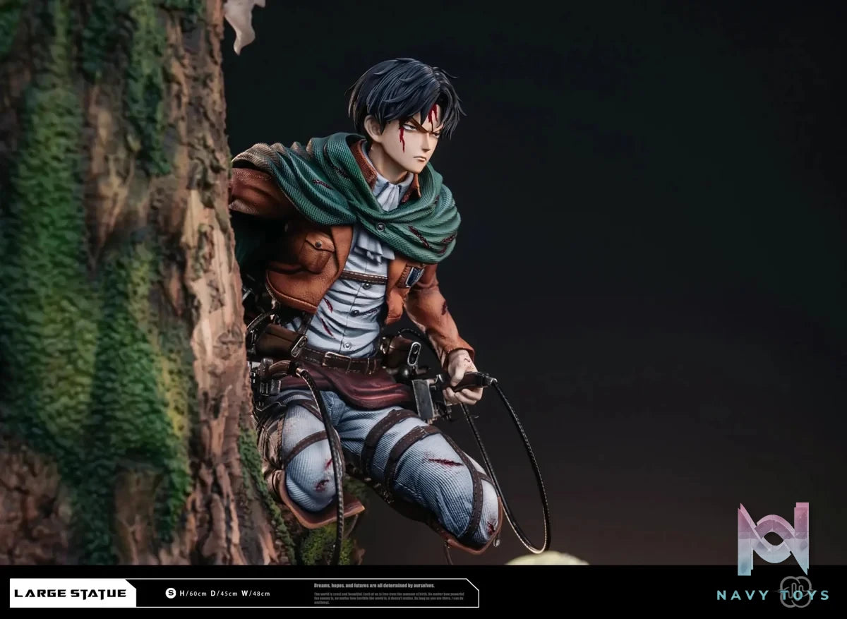 Hertz Studio - Attack On Titan The Sharpest Sword Levi & Erwin resin statue Navy Toys anime figure