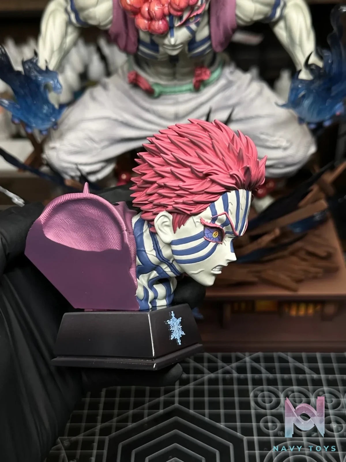 ICE Studio - Infinity Castle Series 01 Upper Moon 3 Akaza Demon Slayer resin statue Navy Toys anime figure