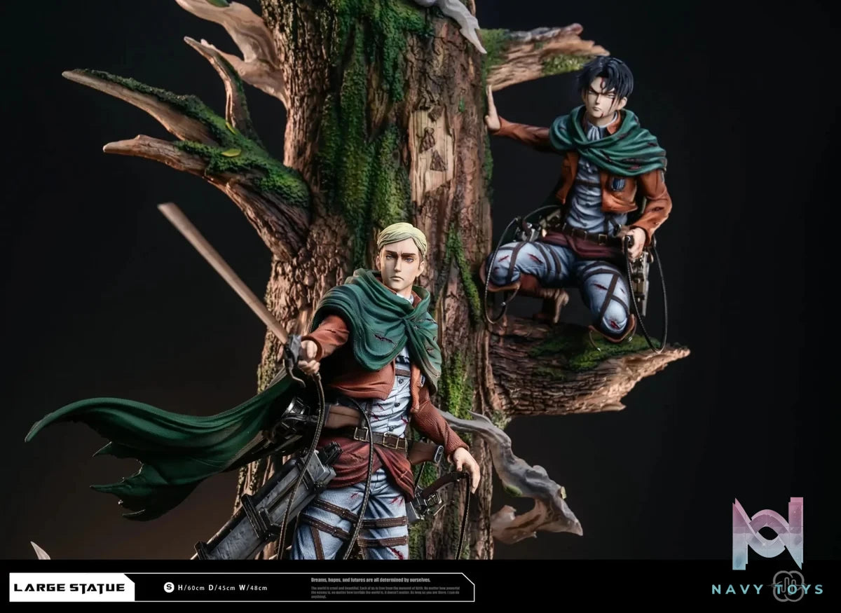 Hertz Studio - Attack On Titan The Sharpest Sword Levi & Erwin resin statue Navy Toys anime figure