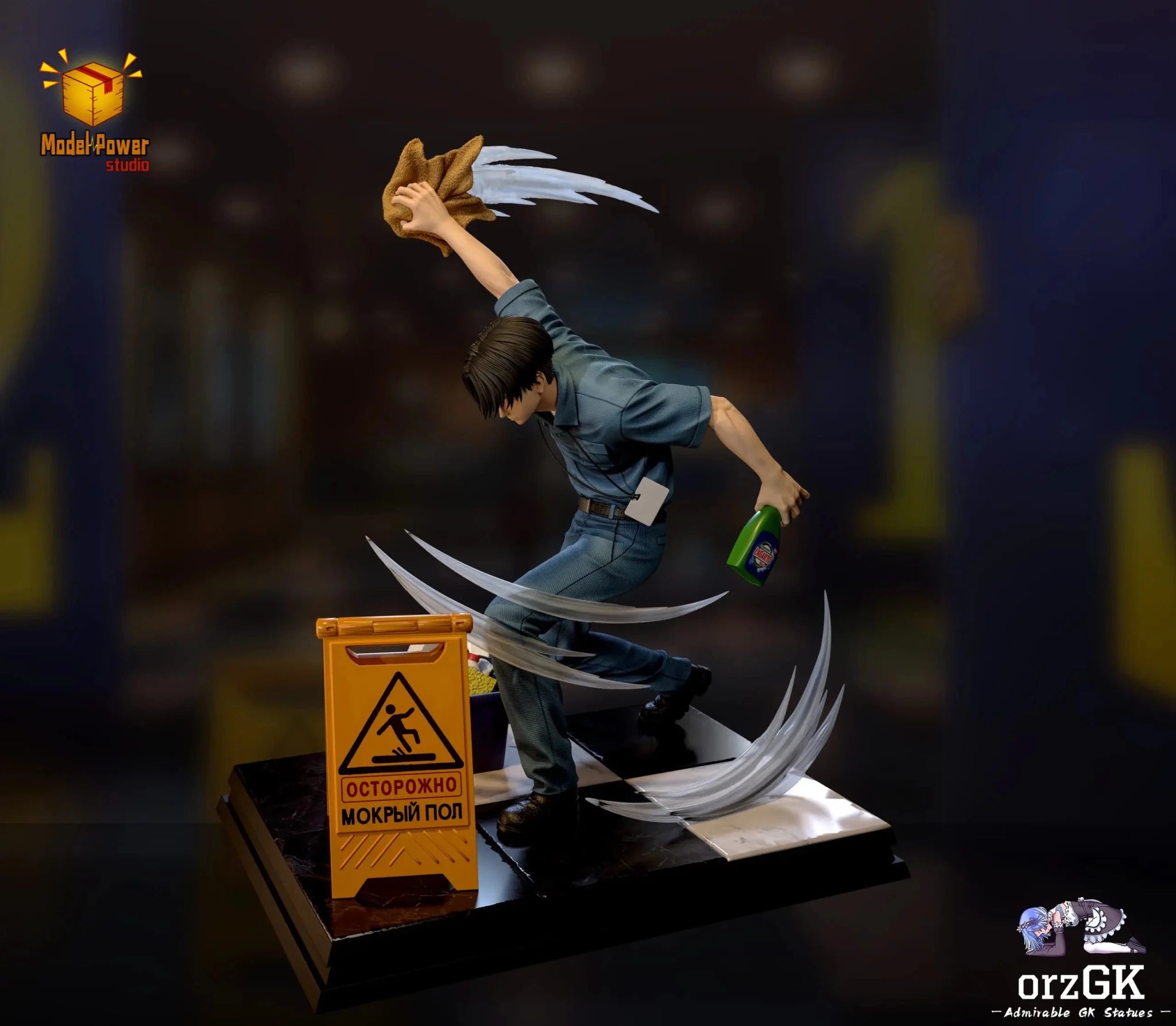 Model Power Studio - Cleaner Levi Attack on Titan resin statue Navy Toys anime figure