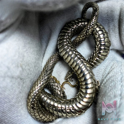 Raven Studio (silver jewelry) – Original Exclusive “Devouring Soul” Skull Snake Pendant Original