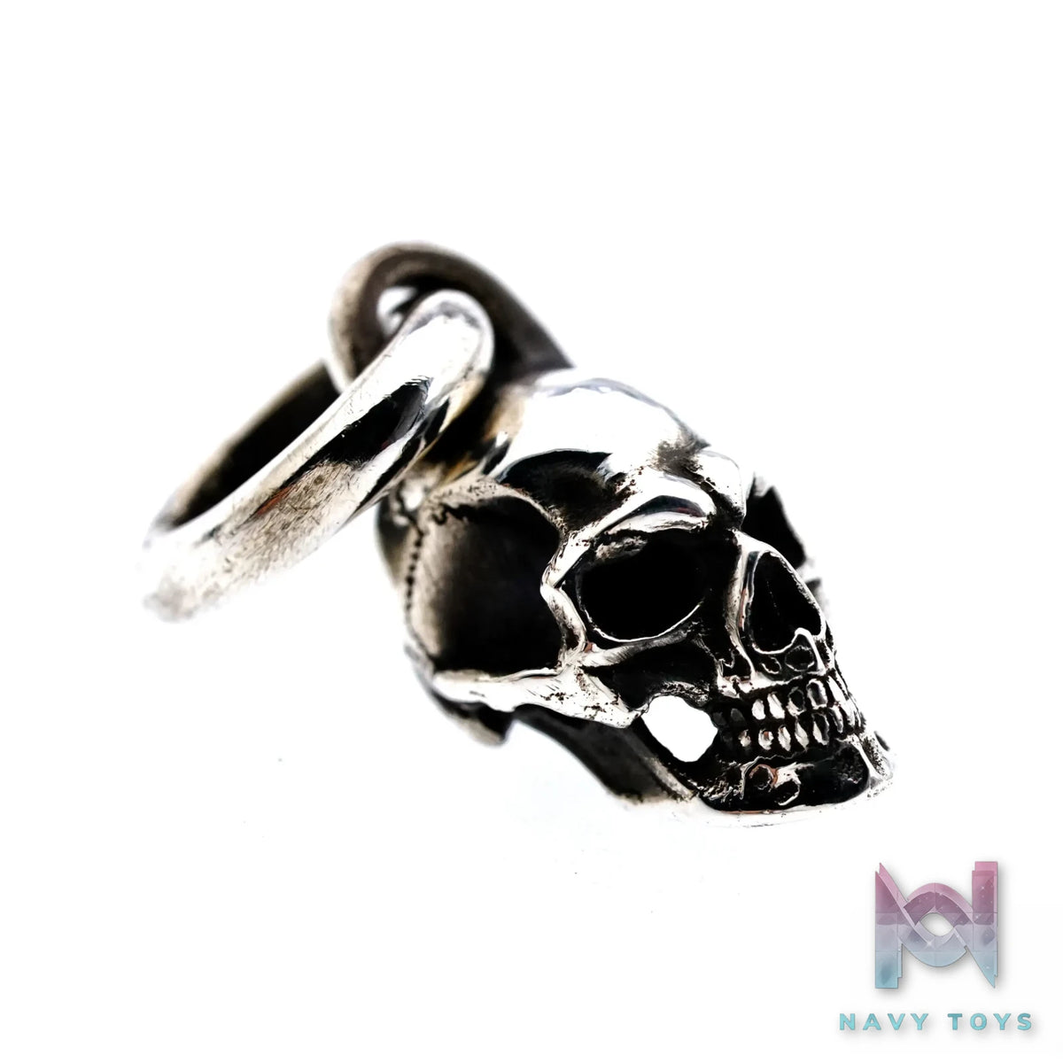 Raven Studio (silver jewelry) – Mini Realistic Skull Pendant Original