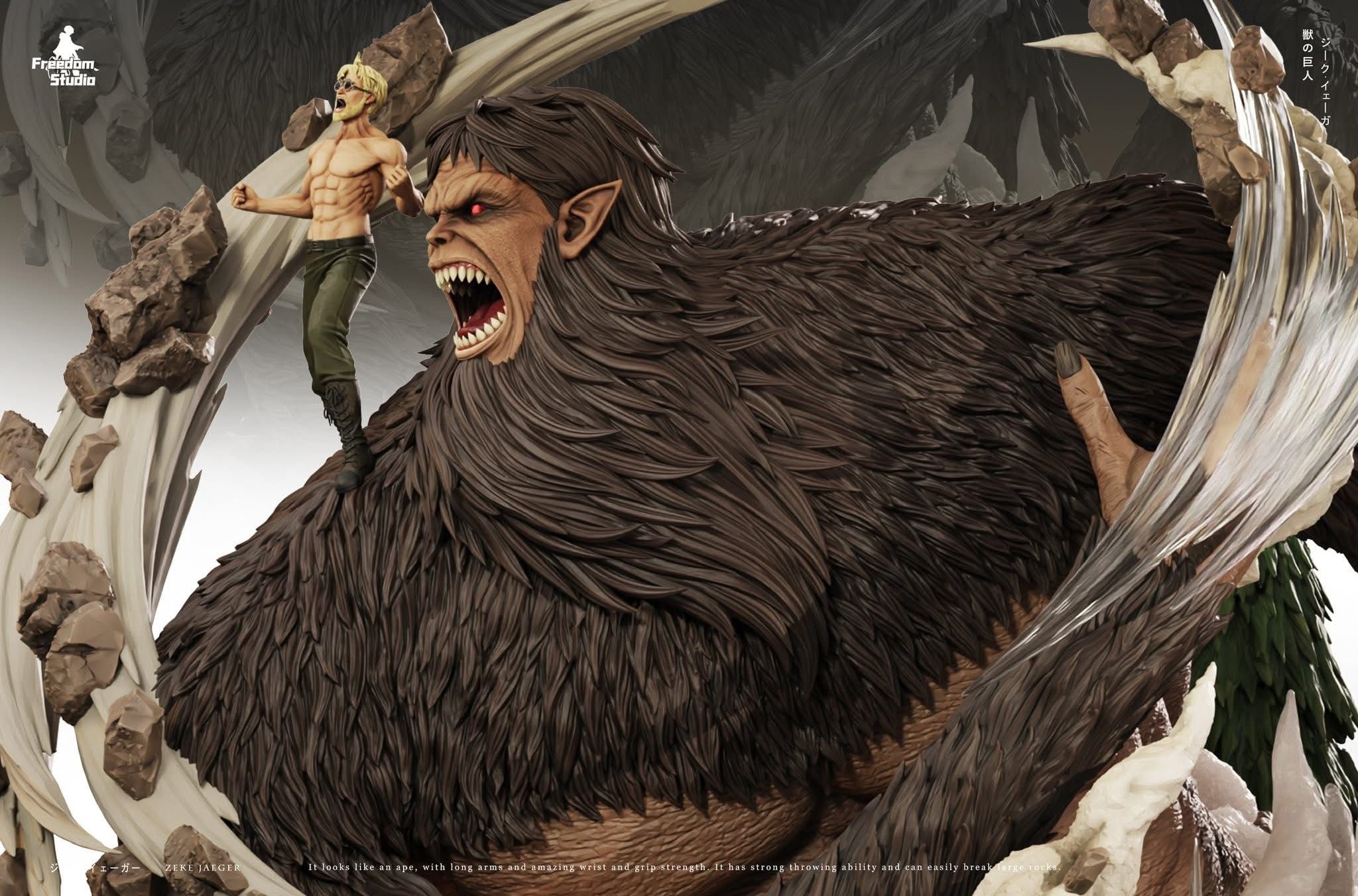 Zeke Jaeger & Beast Titan - Attack On Titan - Freedom Studio resin statue freedom studio anime figure