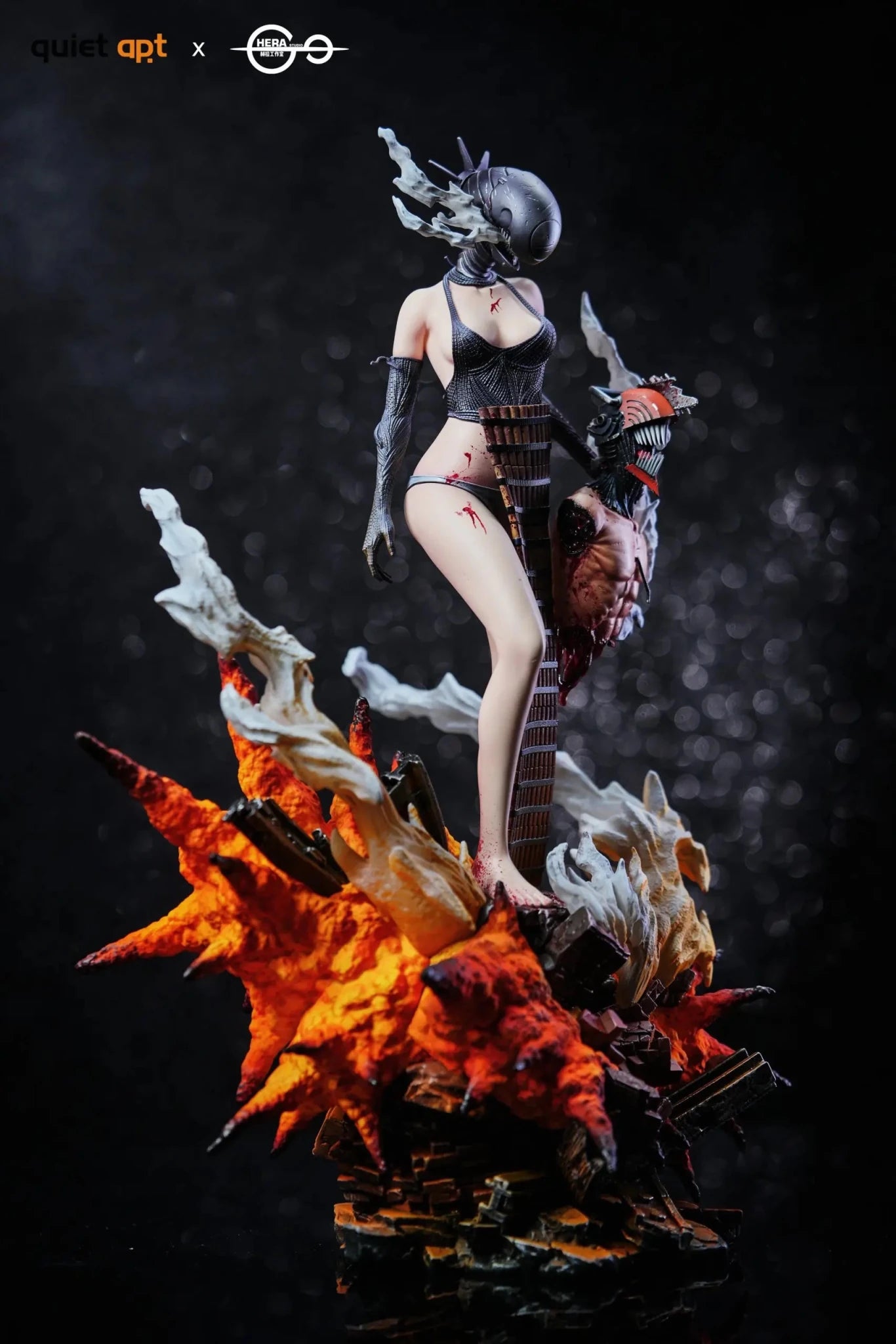 QuietArt Studio & Hera Studio - Chainsaw Man Bomb Demon Bom & Reze & Kiss Busts resin statue Navy Toys anime figure