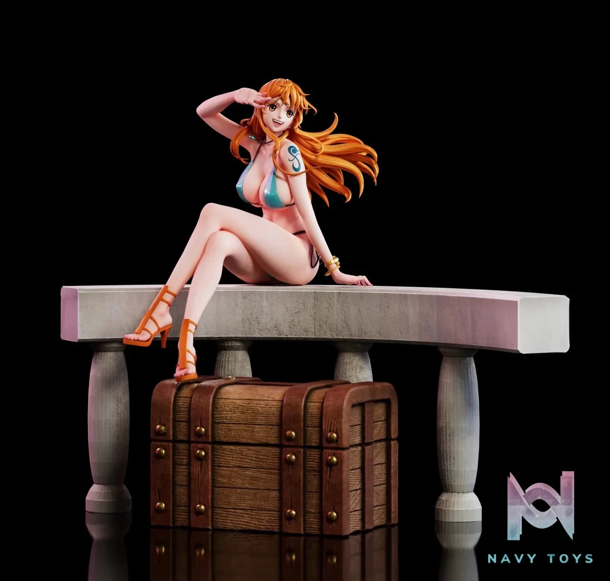 Aetheria Studio - One Piece 02 Sitting Nami resin statue Navy Toys anime figure