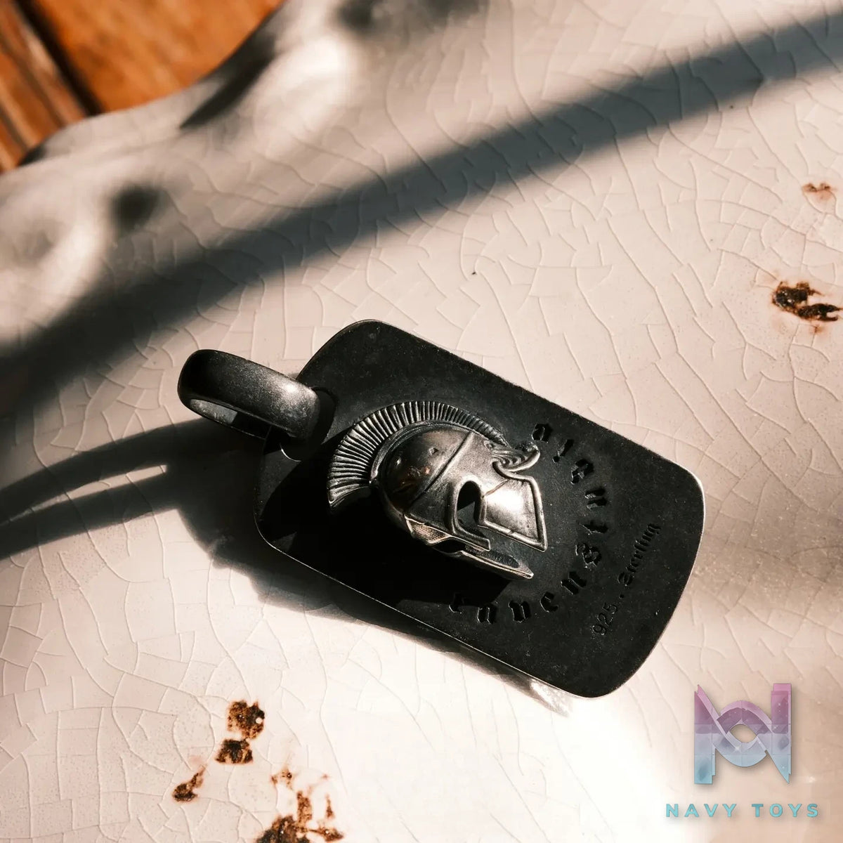 Raven Studio (silver jewelry) – Original Classical Style “Spartan” Helmet Dog Tag Pendant Original