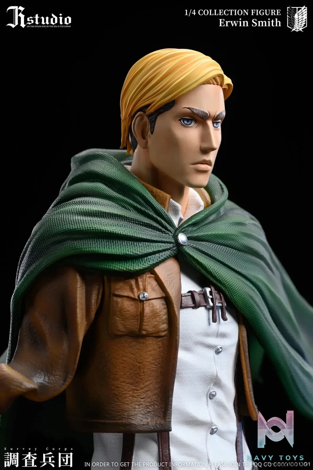 JR Studio - Attack on Titan Levi Ackerman & Erwin Smith resin statue Navy Toys anime figure