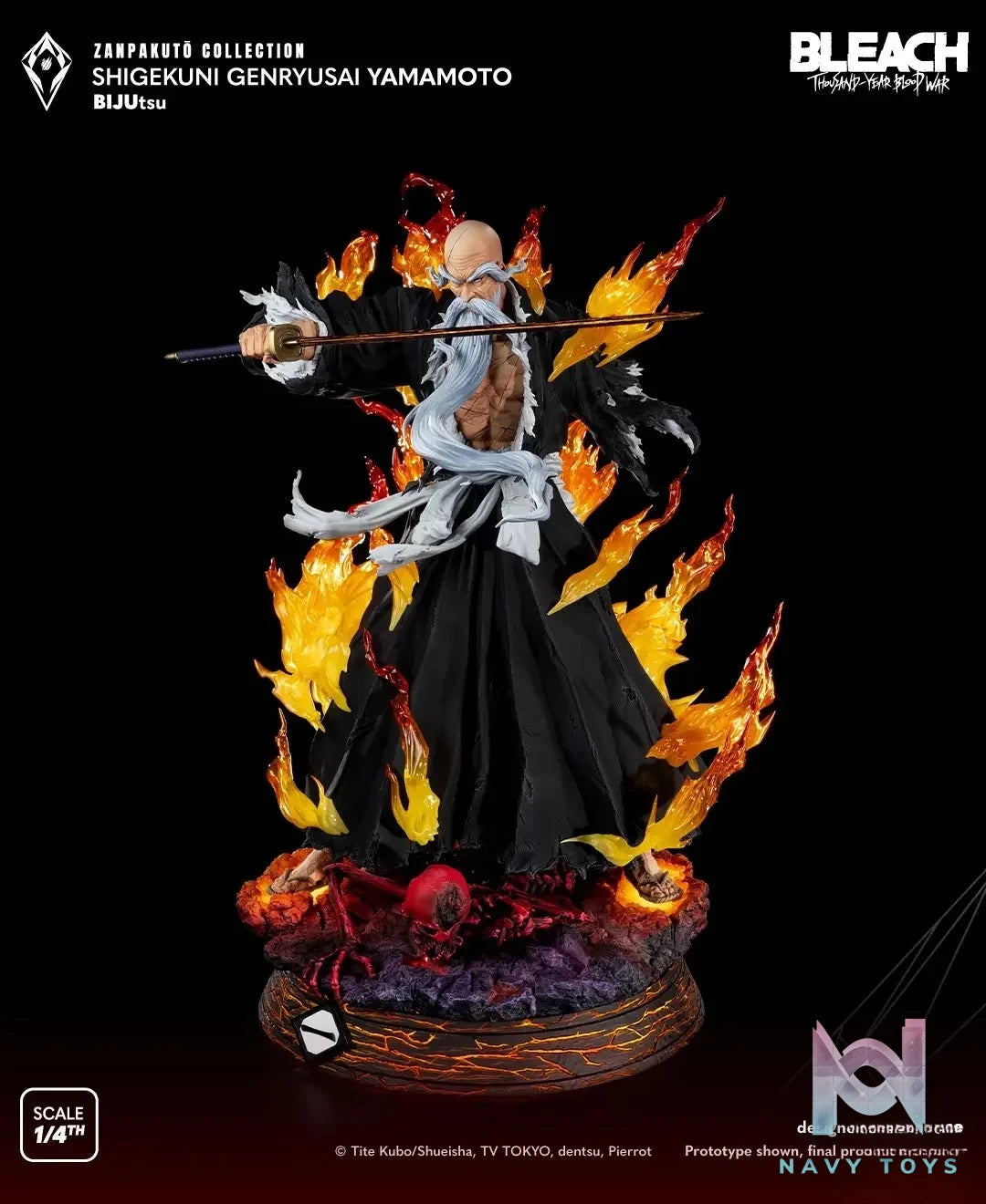 TSUME Studio - BLEACH Zanpakuto Collection Genryusai Shigekuni Yamamoto (Licensed) resin statue Navy Toys anime figure
