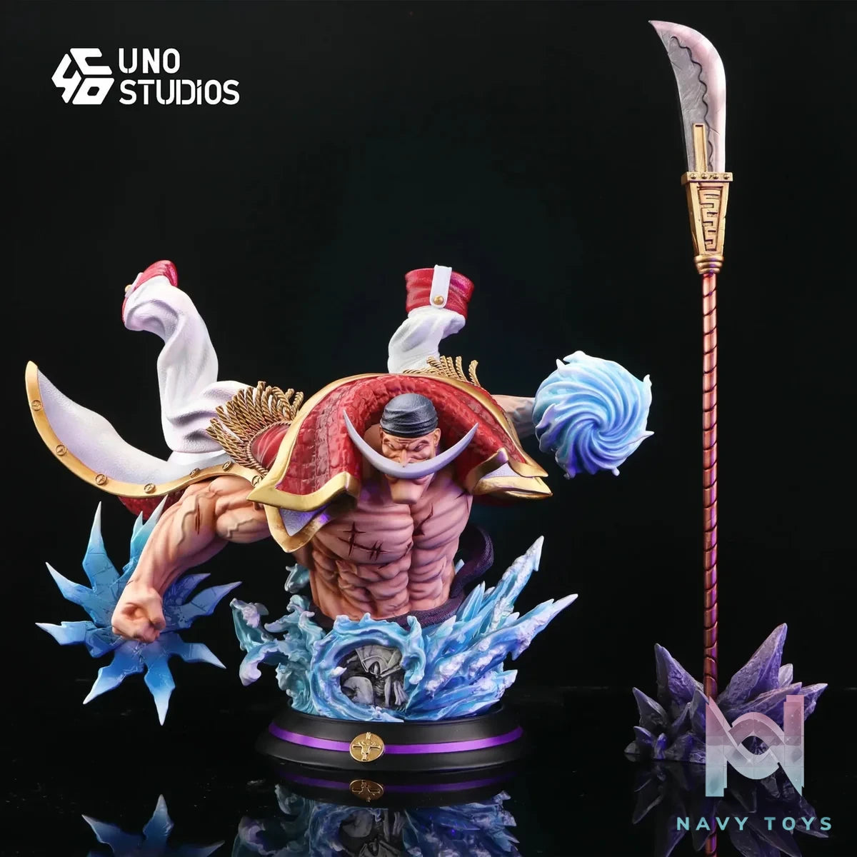 UNO Studio - One Piece Whitebeard Desk Figure Bust resin statue Navy Toys anime figure