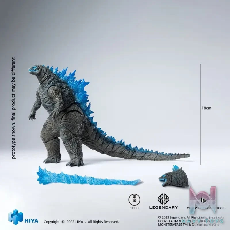 HIYA Studio – Exquisite Basic Series None Scale 7 Inch Godzilla vs Kong Heat Ray Godzilla Translucent Ver. Action Figure EBG0070