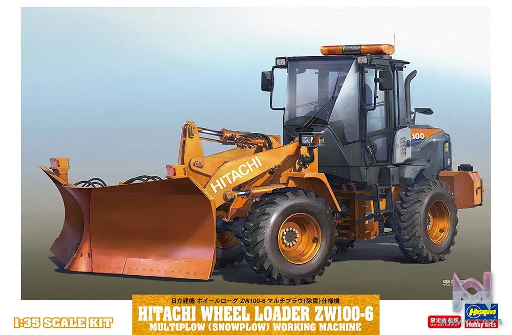 Hasegawa – 1/35 HITACHI WHEEL LOADER ZW100-6 MULTIPLOW (SNOWPLOW) WORKING MACHINE (Licensed)