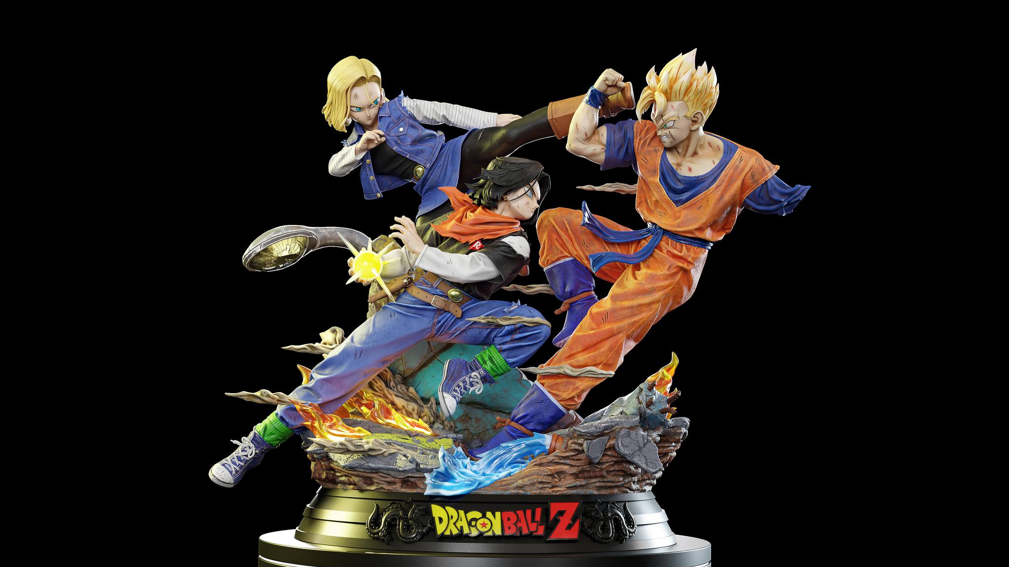 Gohan vs Androids - KD Collectibles resin statue kd collectibles anime figure