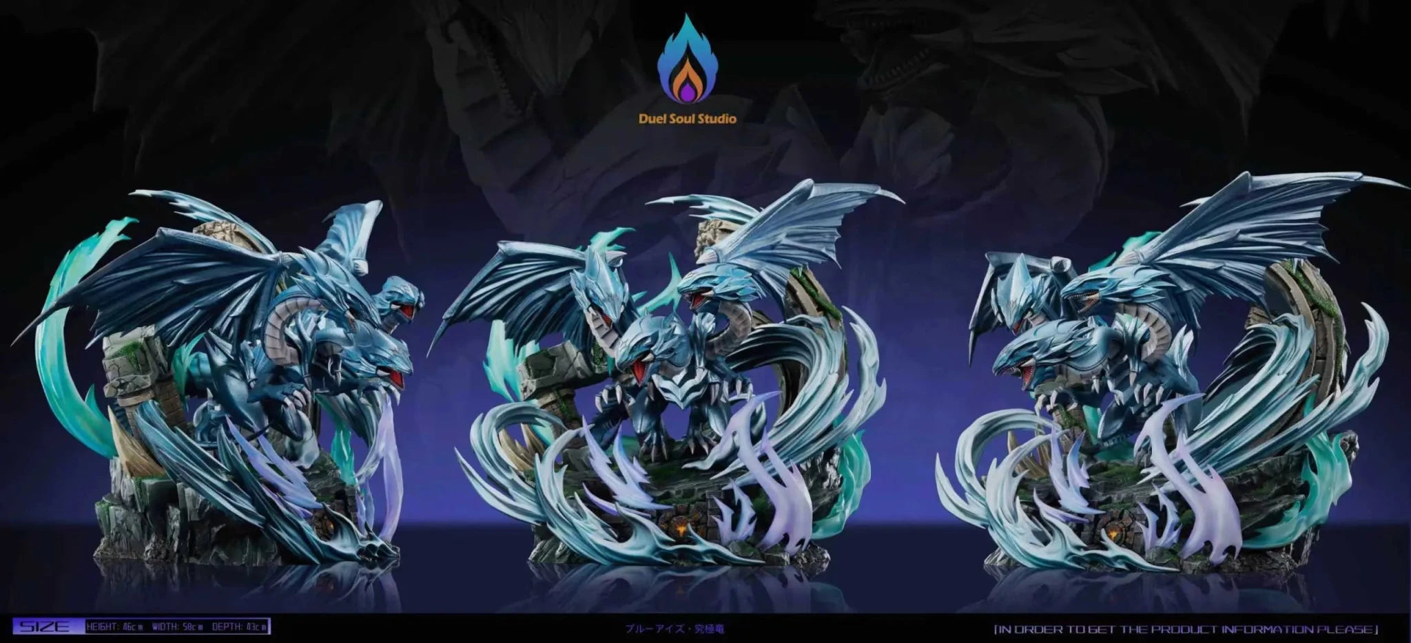 Duel Soul Studio - Yu - Gi - Oh! Blue - Eyes Ultimate Dragon Summoning resin statue Navy Toys anime figure