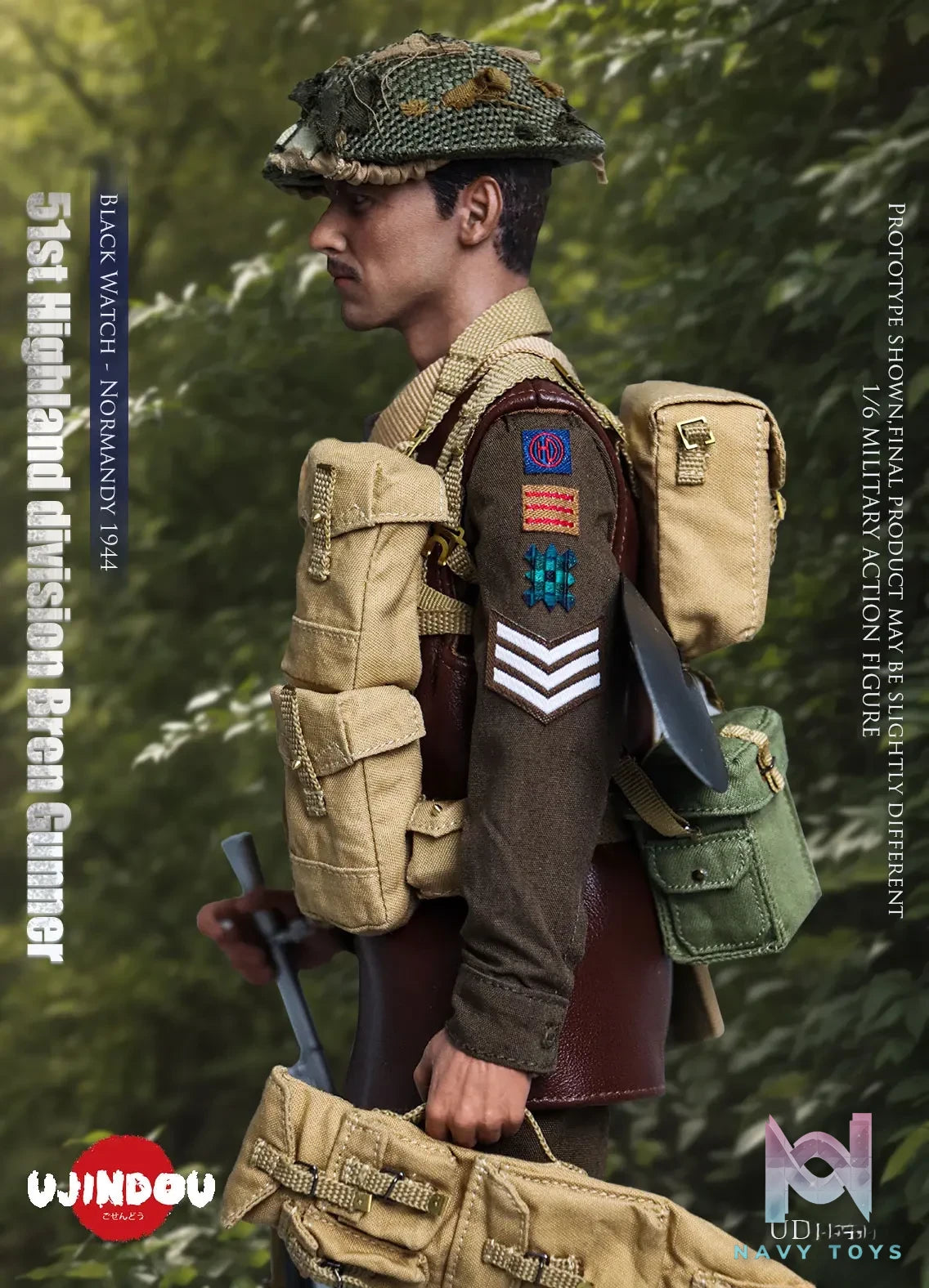 UJINDOU – Original 51st Highland division Bren Gunner Black Watch – Normandy 1944 (Licensed)