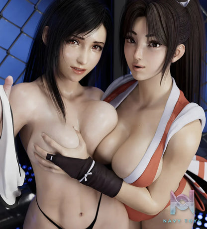 H-TWO Studio – Tifa Lockhart X Mai Shiranui Anime Decorative Painting Final Fantasy VII X Street Fighter