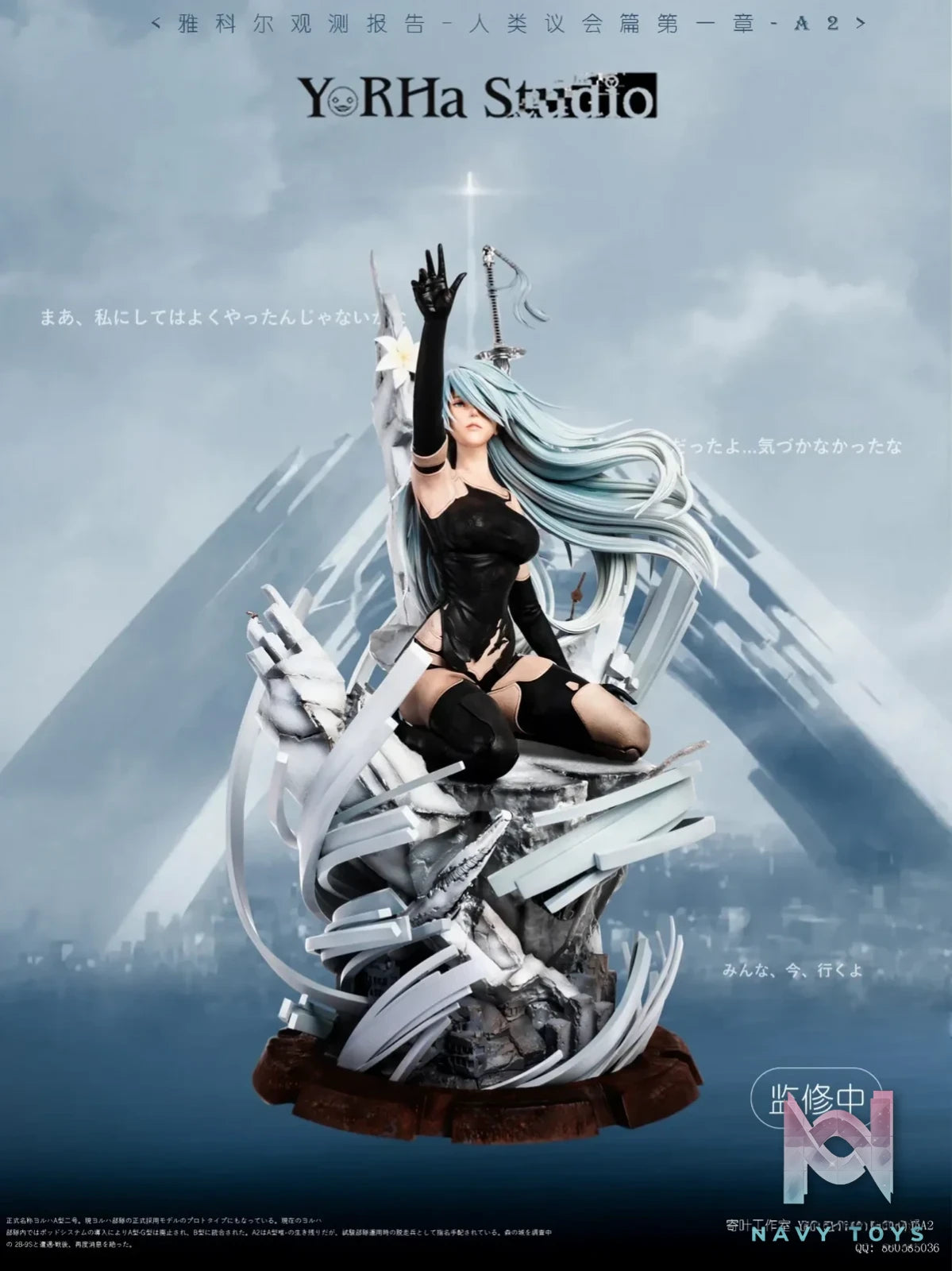 YorHa Studio - NieR:Automata YorHa Observation Report Council of Humanity Chapter 1 Ending C A2 resin statue Navy Toys anime figure