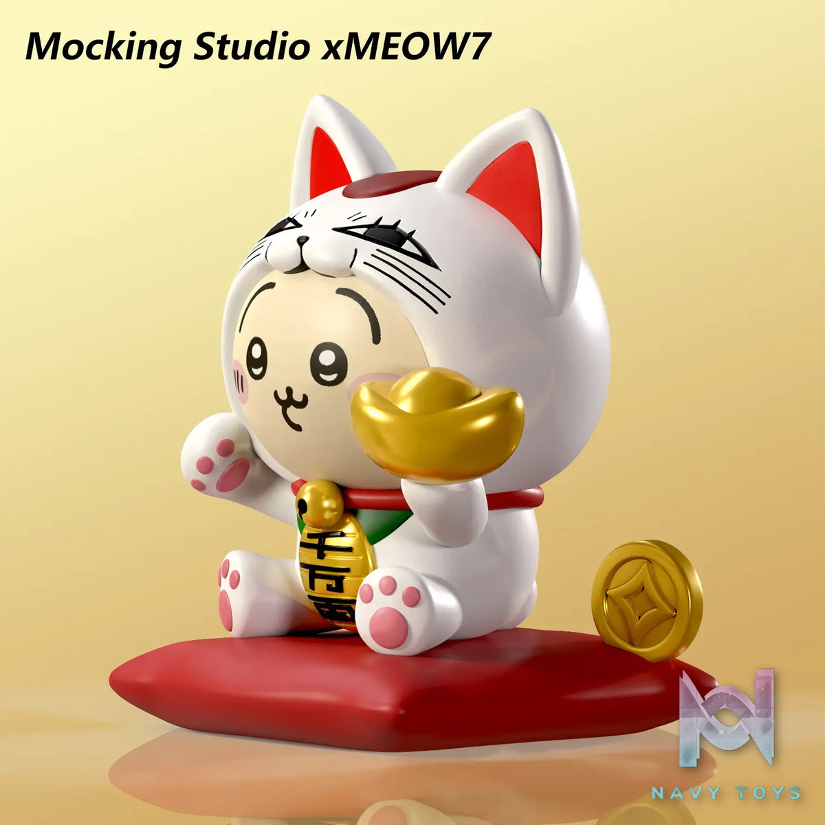 Zhu Yi Wan Jia Studio X Meow7 Studio – chiikawa Usagi cos Turbo Granny Lucky Cat Figurine