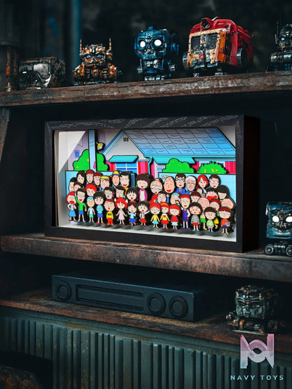 Yu Zhi Jiang Studio – Chibi Maruko-chan Multiple Characters 3D Decorative Painting Chibi Maruko-chan