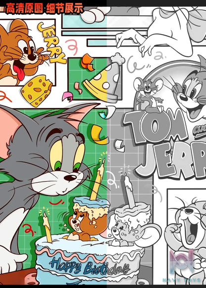 KALA HOME Studio – Tom and Jerry Multiple Characters 3D Decorative Painting Tom and Jerry