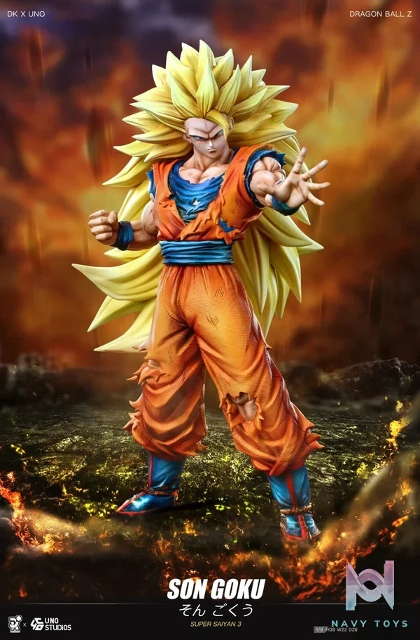 DK Studio - Dragon Ball Super Saiyan 3 Goku resin statue Navy Toys anime figure