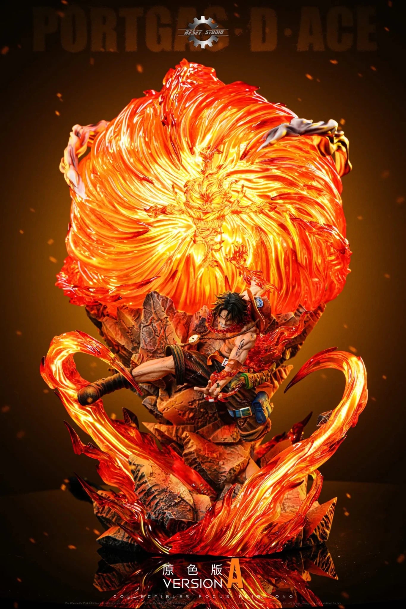 Reset Studio - One Piece Three Brothers Resonance 2 Entei Ace resin statue Navy Toys anime figure