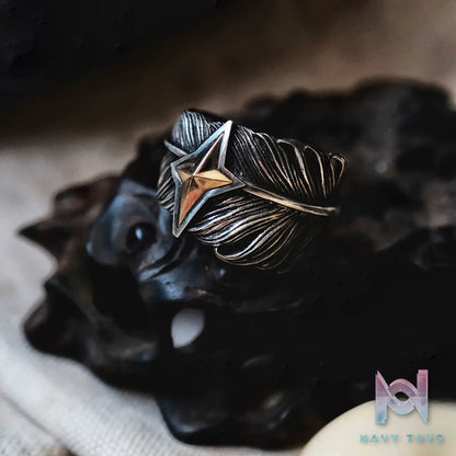 Raven Studio (silver jewelry) – Original Exclusive “Star Whisper” Native American Style Feather Ring Original