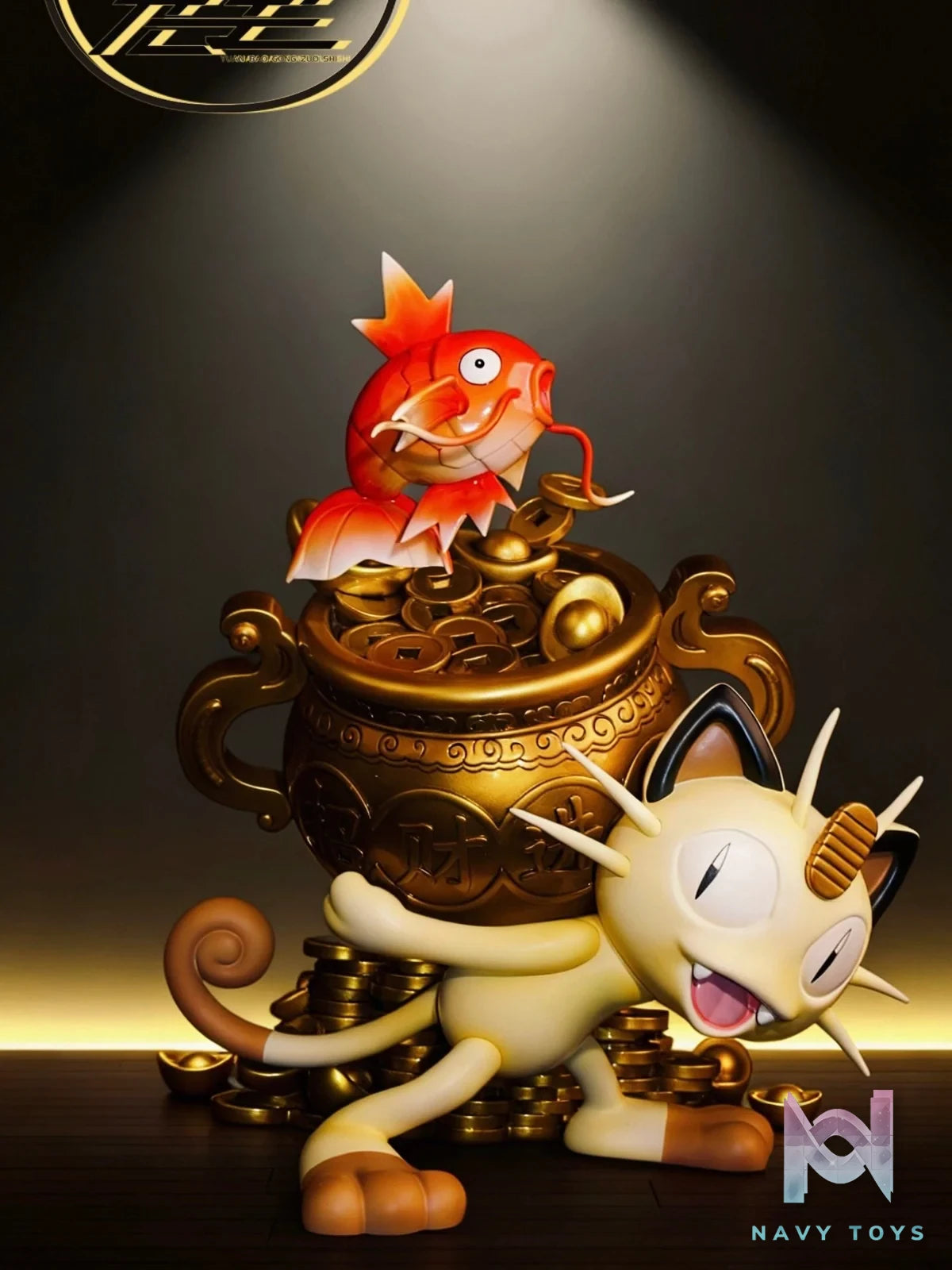 Fortune Cat and Koi Fish - Pokemon - Yuan Bao Studio resin statue Yuan Bao Studio anime figure
