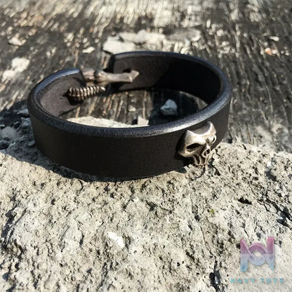 Raven Studio (silver jewelry) – Claw & Skull Leather Bracelet Original