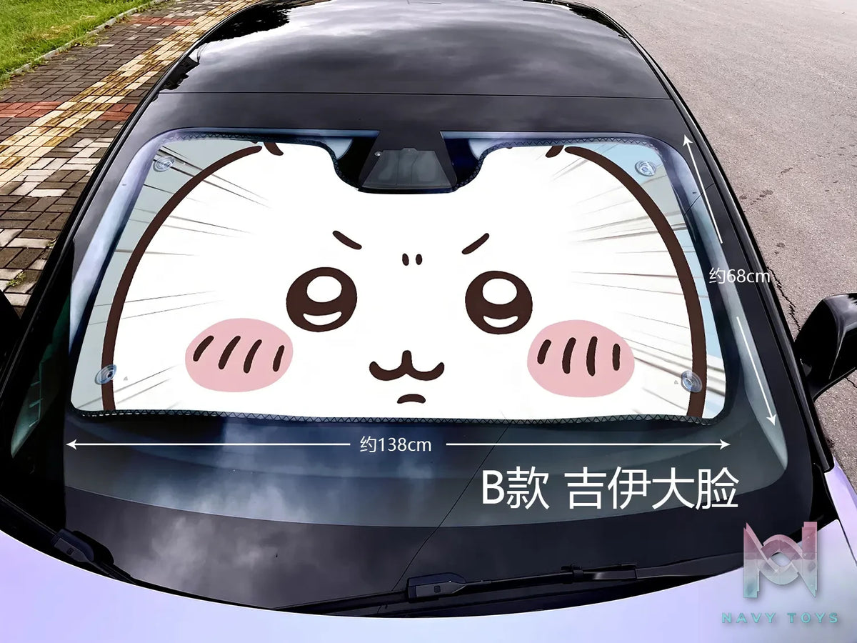 Plover Studio – Chiikawa Car front sunshade Usagi & Hachiware & Chiikawa & Momonga & Shisa & Rakko