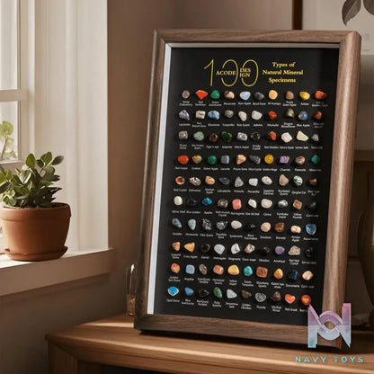 Orz Collectibles – 100 Kinds of Mineral Specimens Natural Crystal Rock Stone Science Ore Collection