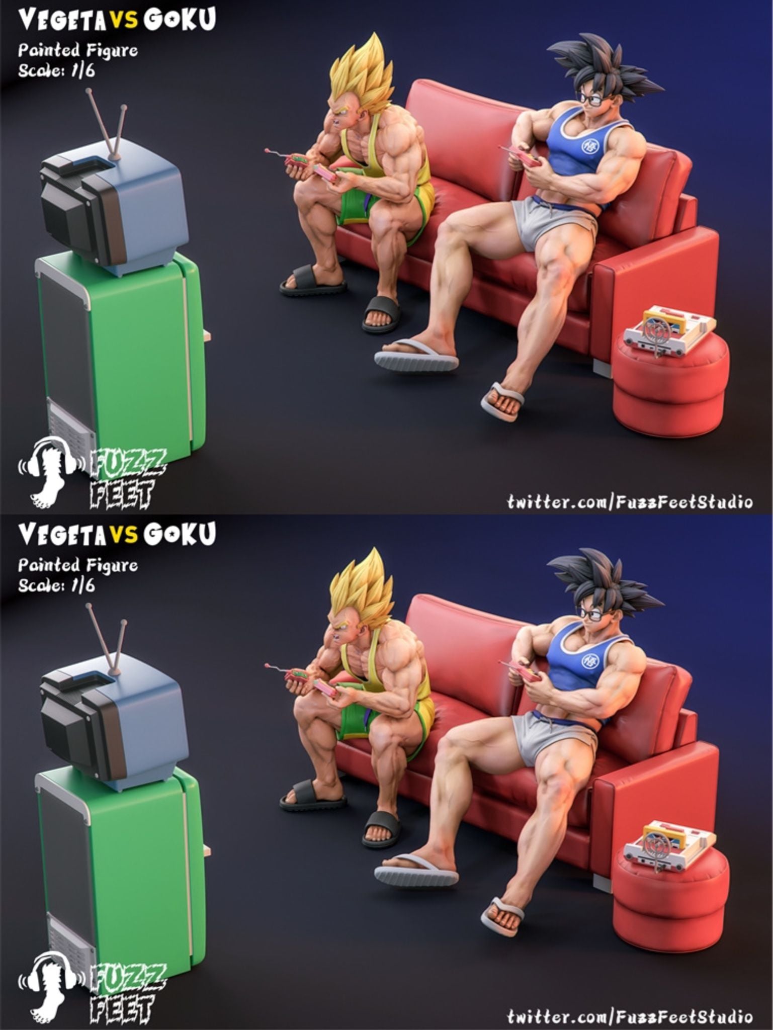 Goku & Vegeta - Dragon Ball - FuzzFeet Studio resin statue FuzzFeet Studio anime figure