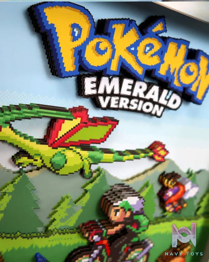 KALA HOME Studio – Pokémon Emerald Version Pixel Art 3D Decorative Painting Pokémon
