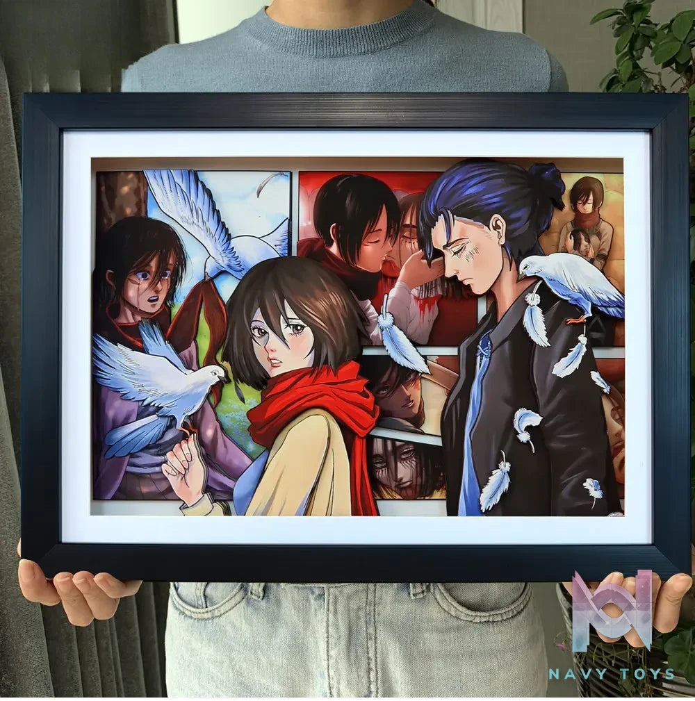 KALA HOME Studio – Eren X Mikasa 3D Decorative Painting Attack on Titan