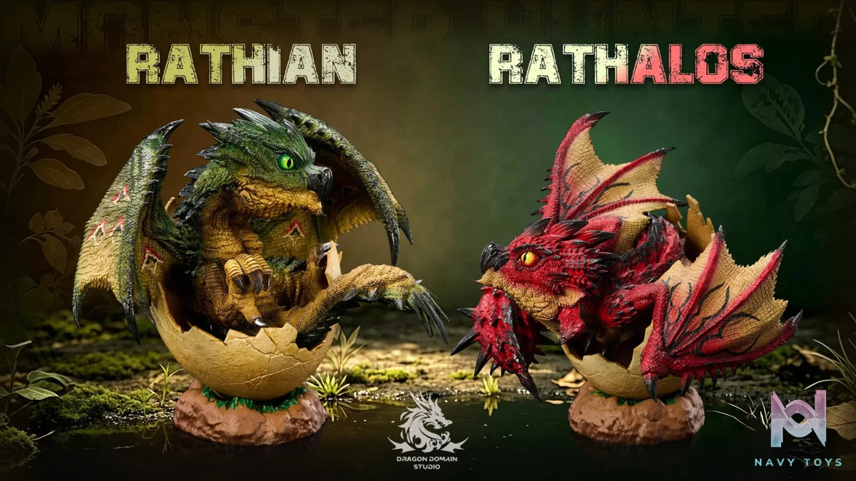 Dragon Realm Studio – Newborn Egg Series Rathalos X Rathian Family Set Monster Hunter