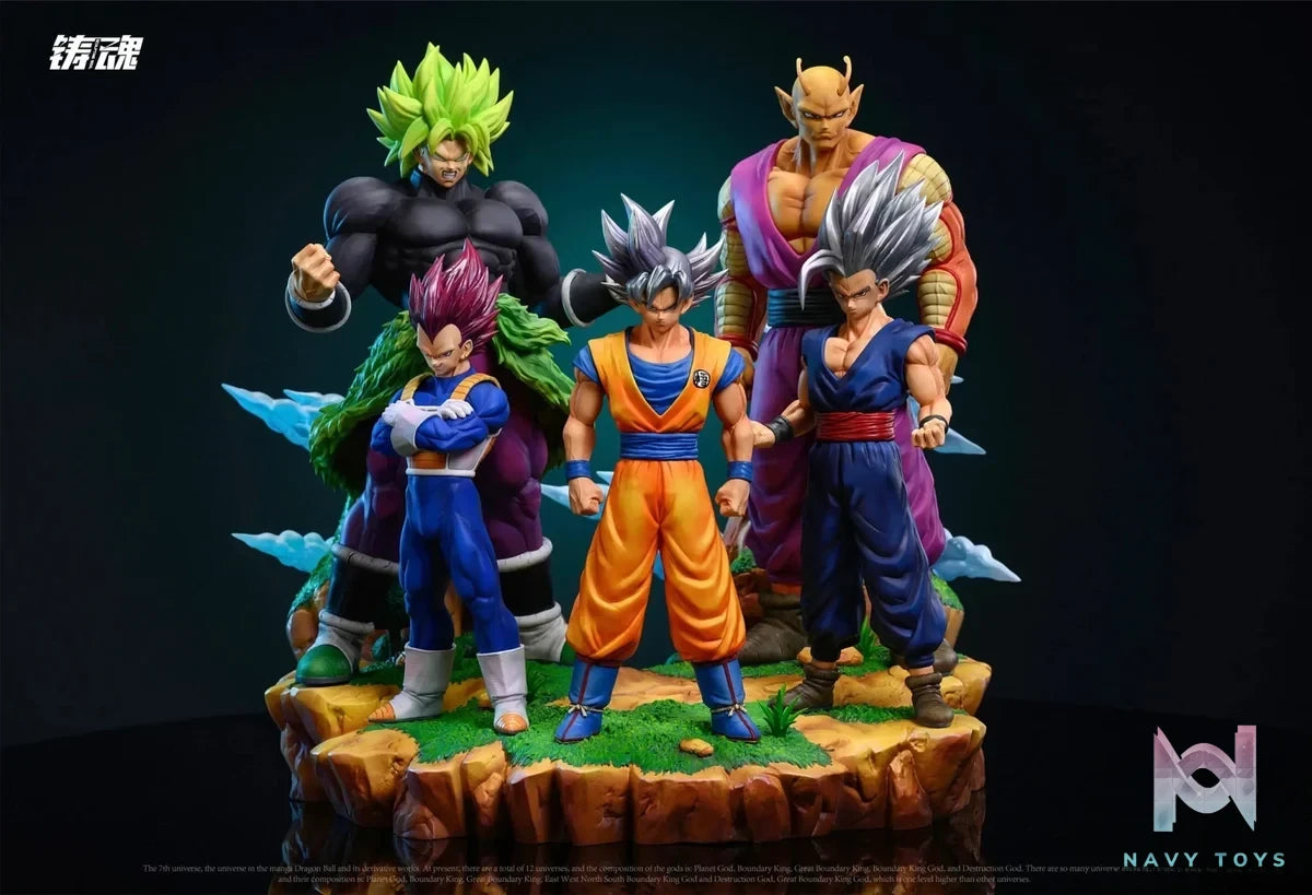 Sculpting Soul Studio - Super Warriors of Universe 7 (Goku, Vegeta, Gohan, Piccolo, Broly) resin statue Navy Toys anime figure